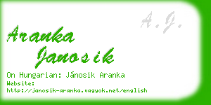 aranka janosik business card